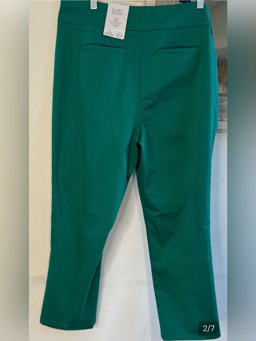 NWT croft & barrow Emerald Cropped Ponte Pants 16S